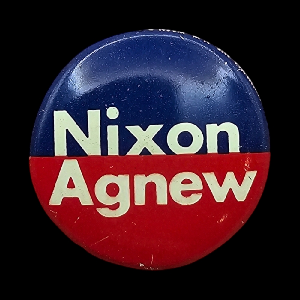Vintage 1968 Richard Nixon Spiro Agnew Presidential‎ Campaign Pinback Pin Button